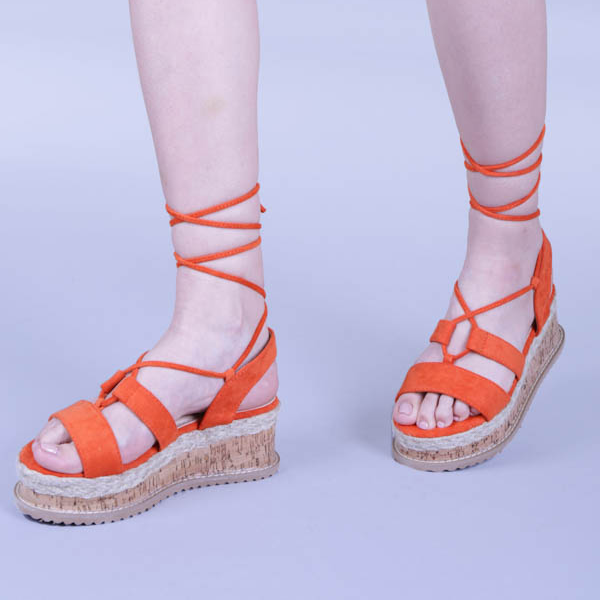 Sandale dama Afina portocalii